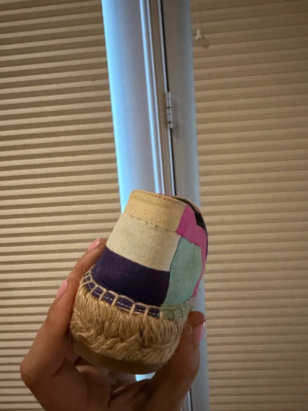 Authentic Chanel Multicolor Fabric Espadrilles Patent Black Toe Flat Size 39 - Picture 7 of 14